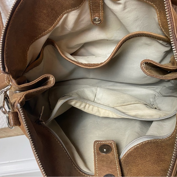 ROOTS brown leather bag - Picture 2 of 8